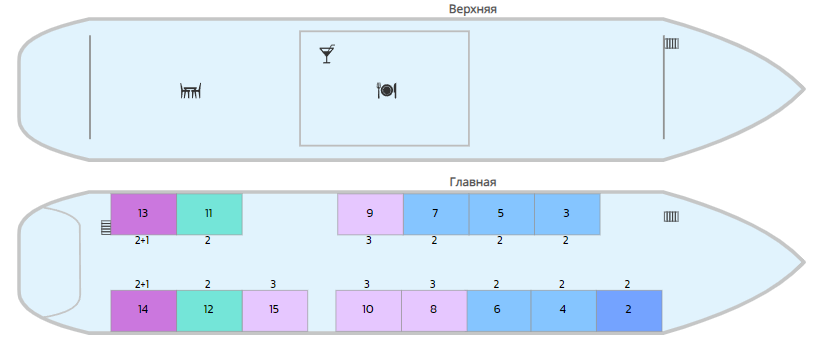Схема палуб теплохода Александр Великий